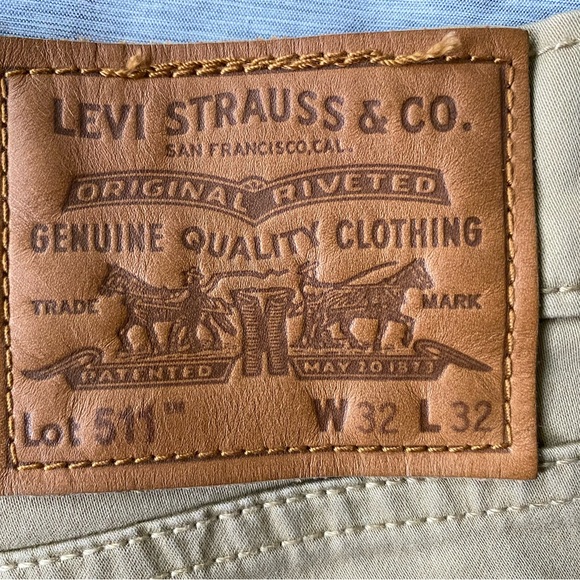New with tags! Levis 511 Slim Fit Pants Size 32 X 32 Color Tan - Picture 8 of 8
